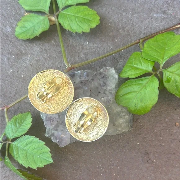 Givenchy Gold Medallion Earrings